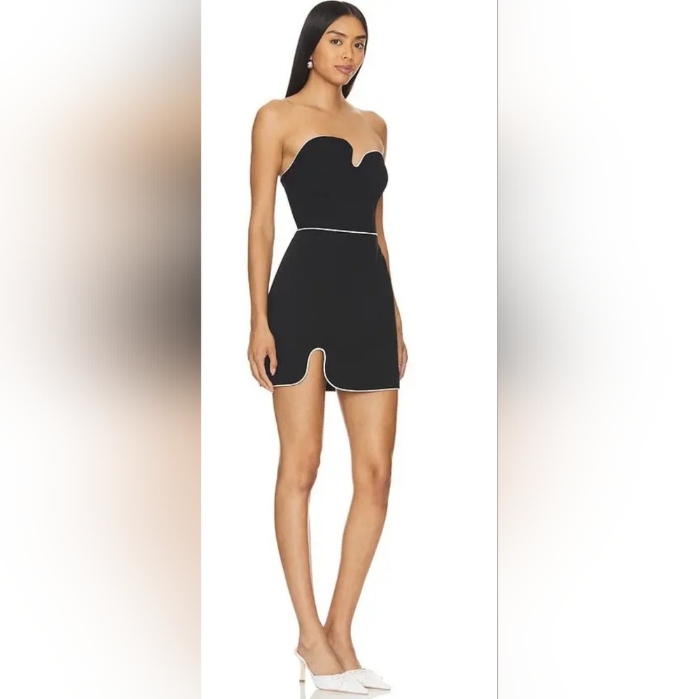 Amanda Uprichard Stripless Pizzer Black& White  Mini Dress NEW